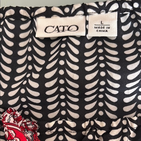 Cato Red and Black Sundress with Bishop Sleeves - Picture 2 of 6